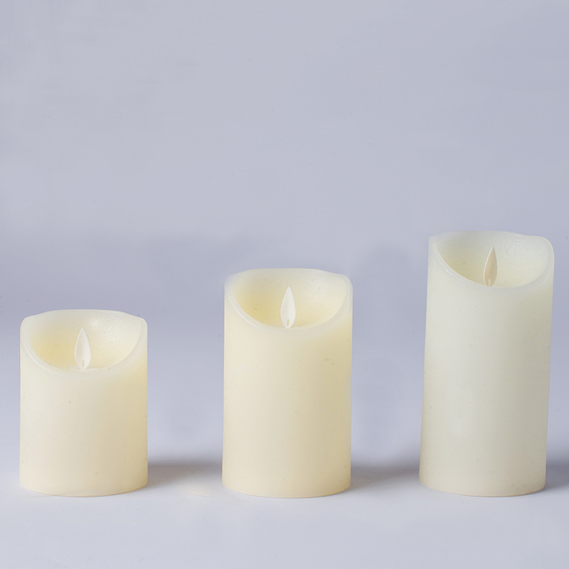 Bộ 3 Nến Không Lửa Sáp Ivory Real